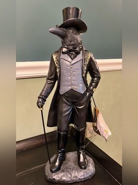 Hallows Eve Raven Gentlemen Figurine Crow Dressed in Spooky Vintage Attire READ